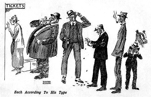 Each According To His Type — five constitutional types in a row, after Benedict 1921